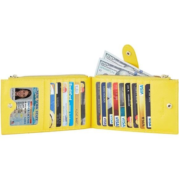 Womens Wallet RFID Blocking Bifold Multi Card Case Wallet with Zipper Pocket - Picture 2 of 5